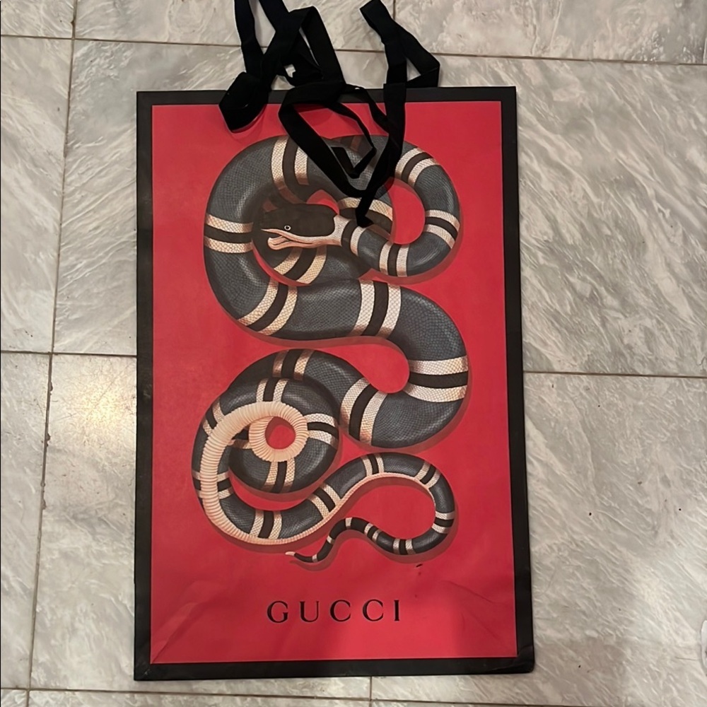 Gucci Red and Black Snake Design Bag